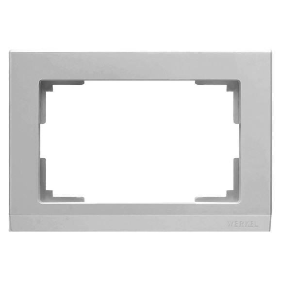Рамка для двойной розетки (серебряный) Werkel WL04-Frame-01-DBL