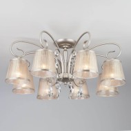 Потолочная люстра с абажурами 60065/8 серебро