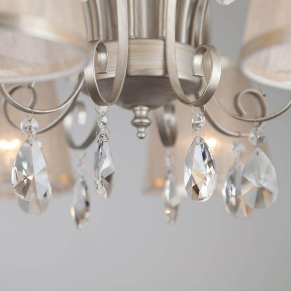 Потолочная люстра с абажурами 60065/8 серебро Потолочная люстра с абажурами 60065/8 серебро