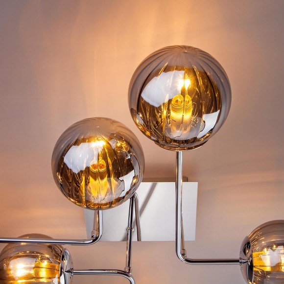 Потолочный светильник с круглыми стеклянными плафонами 30140/6 хром Потолочный светильник с круглыми стеклянными плафонами 30140/6 хром