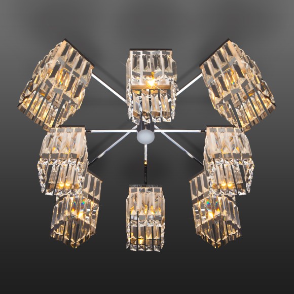 Подвесная люстра с хрусталем 10100/8 хром/прозрачный хрусталь Strotskis Подвесная люстра с хрусталем 10100/8 хром/прозрачный хрусталь Strotskis