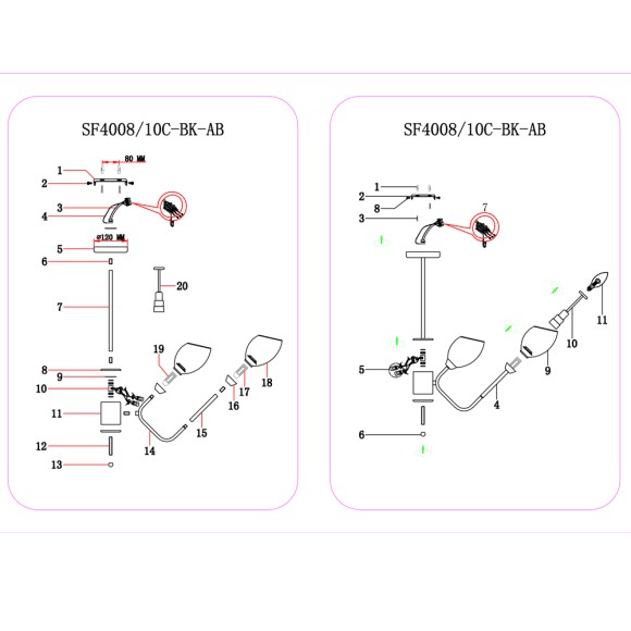 Люстра SF4008/10C-BK-AB RODENGO Seven Fires Люстра SF4008/10C-BK-AB RODENGO Seven Fires