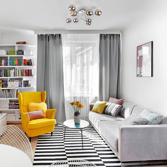 Потолочный светильник с круглыми стеклянными плафонами 30140/8 хром Потолочный светильник с круглыми стеклянными плафонами 30140/8 хром