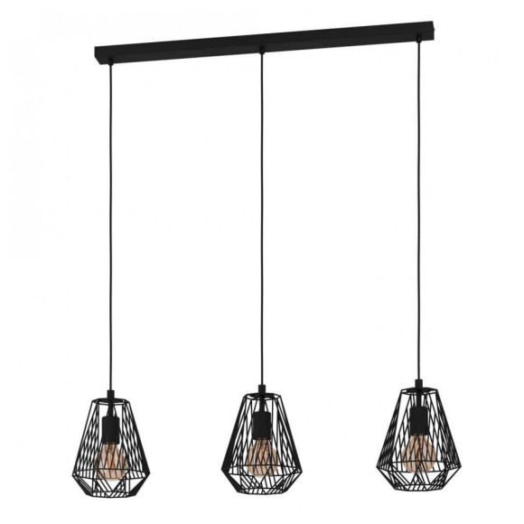 43693 Подвесной потолочный светильник (люстра) STYPE, 3Х40W, E27, L950, B200, H1100, сталь, черный