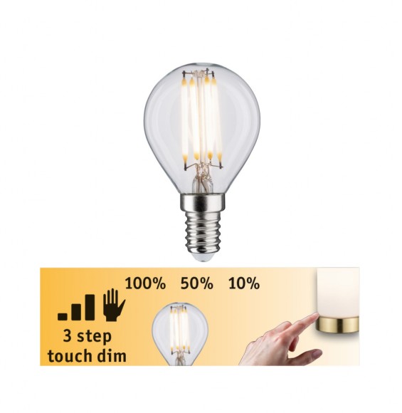 Светодиодная филаментная лампа Paulmann Капля 5Вт E14 230В Прозрачный Теплый белый Дим. 28739