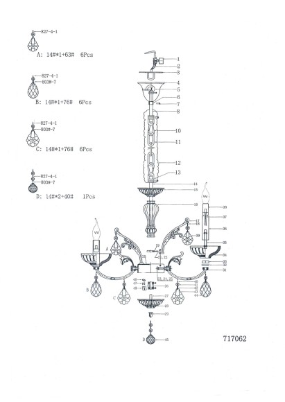 Люстра Boemia 717062 Osgona Инструкция