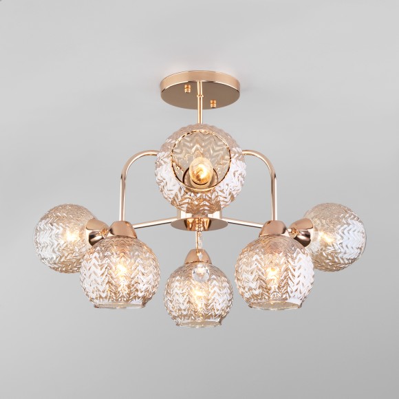 Потолочная люстра со стеклянными плафонами 30175/6 золото