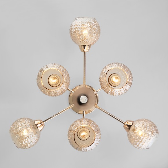 Потолочная люстра со стеклянными плафонами 30175/6 золото