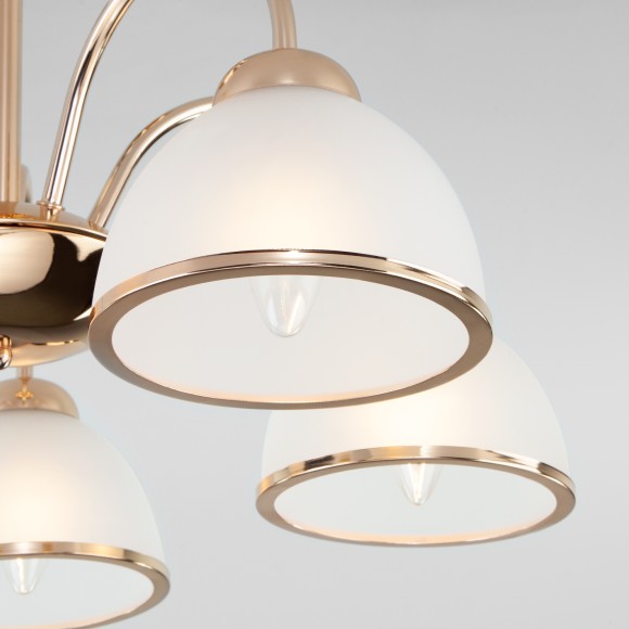 Потолочная люстра со стеклянными плафонами 30174/5 золото Потолочная люстра со стеклянными плафонами 30174/5 золото