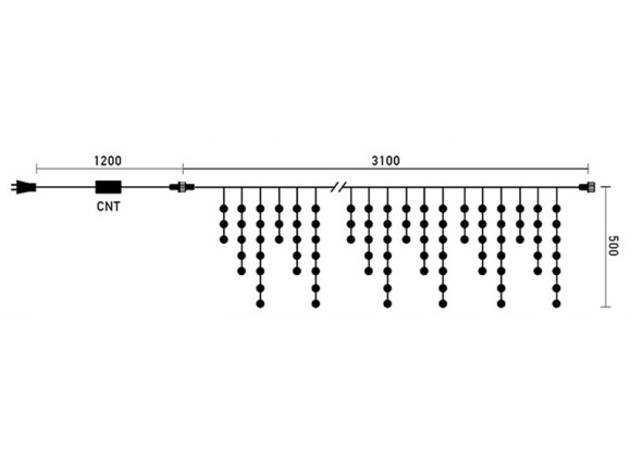 Светодиодная бахрома Laitcom PIL150BLW-10-2B