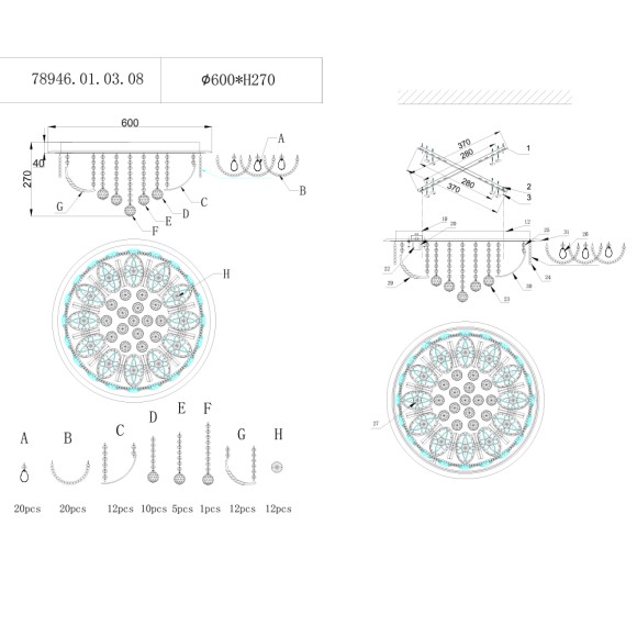 Люстра 78946.01.03.08 DARIUS WEDO LIGHT