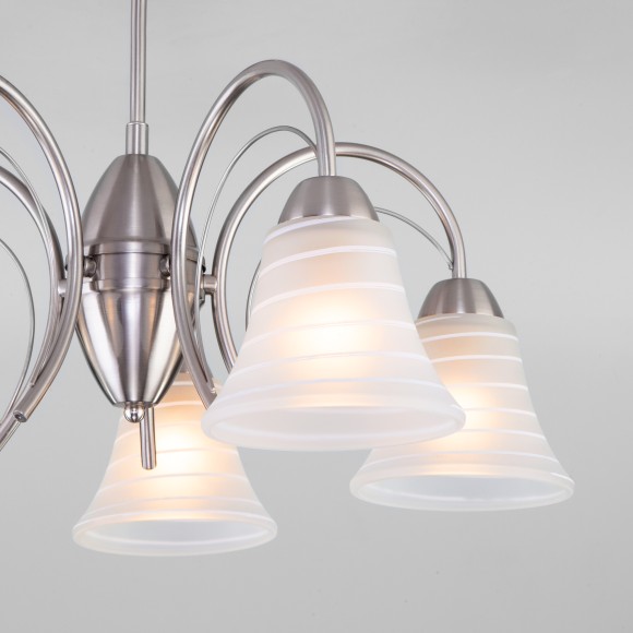 Потолочная люстра со стеклянными плафонами 30173/5 сатин-никель