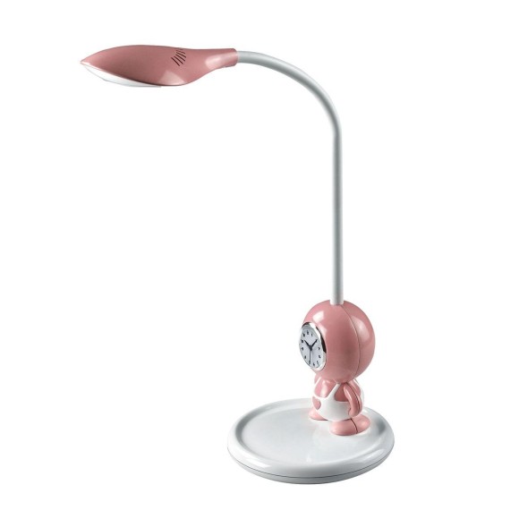 Настольная лампа с часами Horoz Merve розовая 049-009-0005