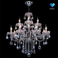 Люстра с тонированным хрусталем 3015/12 хром/лазурный хрусталь Strotskis