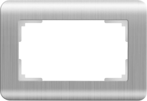 Рамка для двойной розетки (серебряный) Werkel WL12-Frame-01-DBL