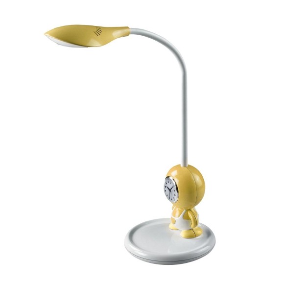 Настольная лампа с часами Horoz Merve желтая 049-009-0005