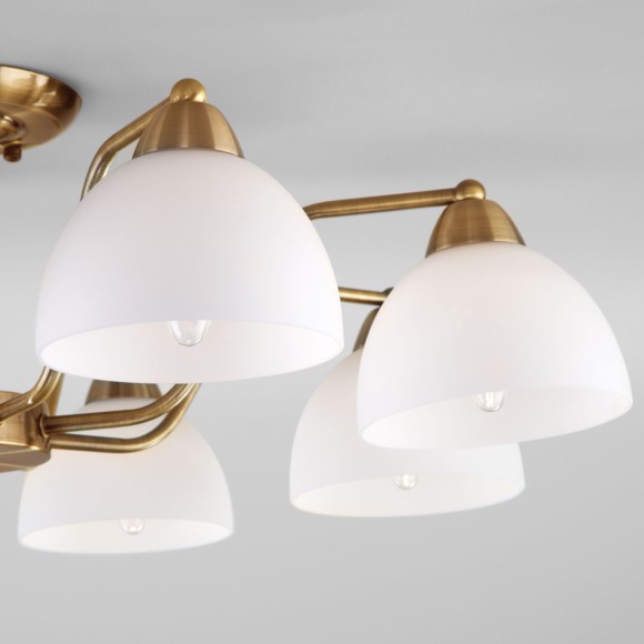 Потолочная люстра со стеклянными плафонами 30172/8 античная бронза Потолочная люстра со стеклянными плафонами 30172/8 античная бронза