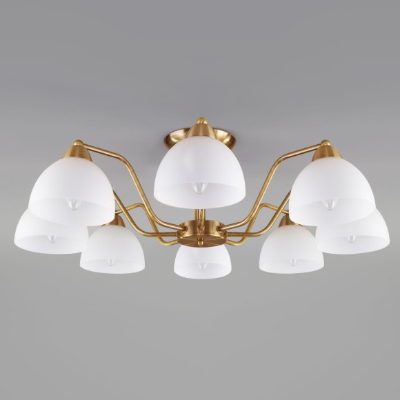 Потолочная люстра со стеклянными плафонами 30172/8 античная бронза Потолочная люстра со стеклянными плафонами 30172/8 античная бронза