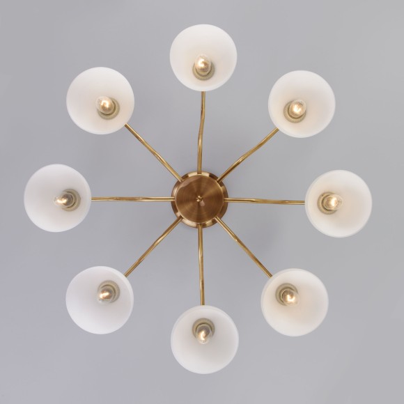 Потолочная люстра со стеклянными плафонами 30172/8 античная бронза Потолочная люстра со стеклянными плафонами 30172/8 античная бронза