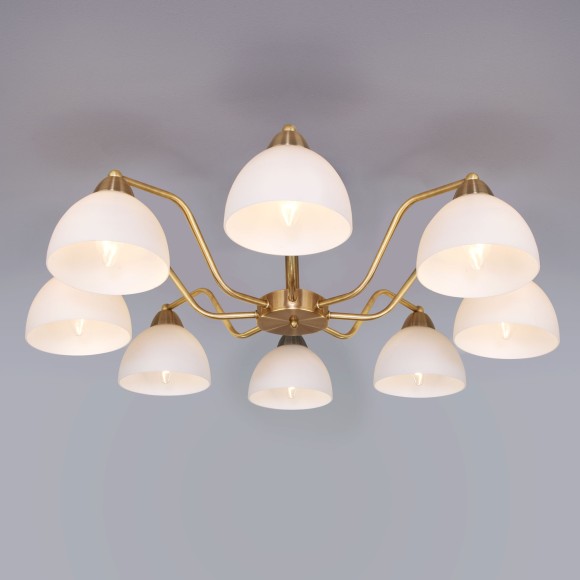 Потолочная люстра со стеклянными плафонами 30172/8 античная бронза Потолочная люстра со стеклянными плафонами 30172/8 античная бронза