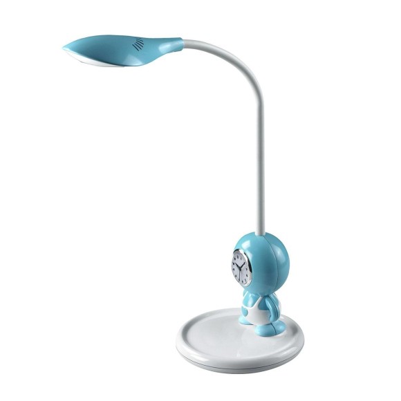 Настольная лампа с часами Horoz Merve голубая 049-009-0005