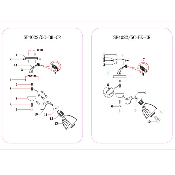 Люстра SF4022/5C-BK-CR GRESSAN Seven Fires Люстра SF4022/5C-BK-CR GRESSAN Seven Fires