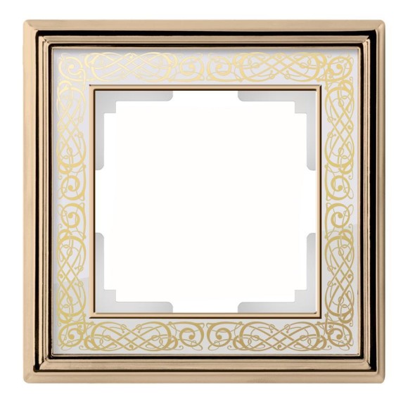 Рамка на 1 пост (золото/белый) Werkel WL77-Frame-01