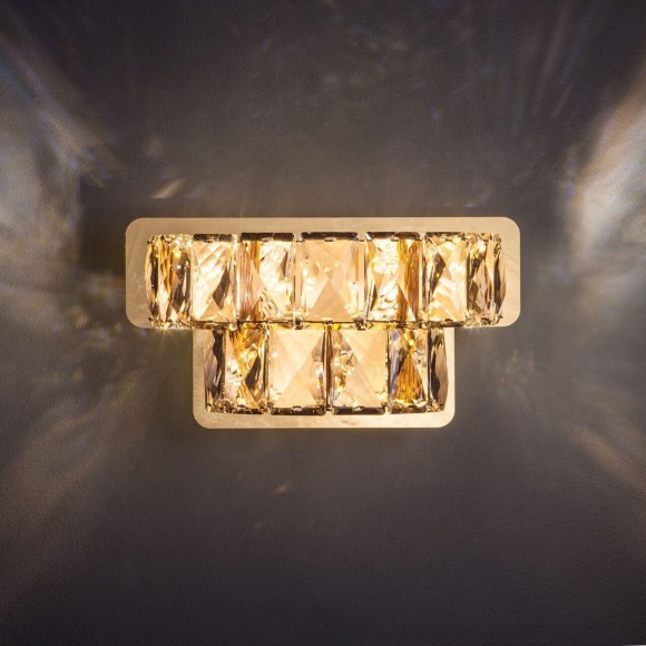 Светодиодный настенный светильник с хрусталем 90059/2 золото