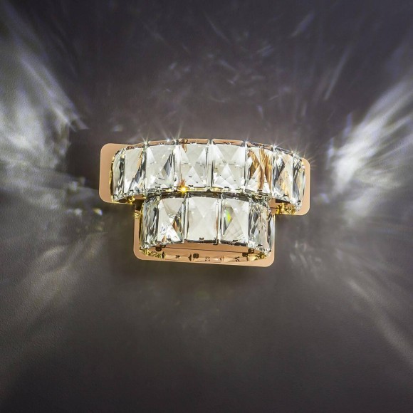 Светодиодный настенный светильник с хрусталем 90059/2 золото Светодиодный настенный светильник с хрусталем 90059/2 золото