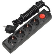 Удлинитель (UL-00003610) Uniel 4гн х 3м с/з Standard S-GCD4-3B Black