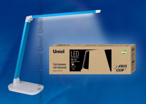 Настольная лампа (10084) Uniel TLD-521 Blue/LED/800Lm/5000K/Dimmer Настольная лампа (10084) Uniel TLD-521 Blue/LED/800Lm/5000K/Dimmer