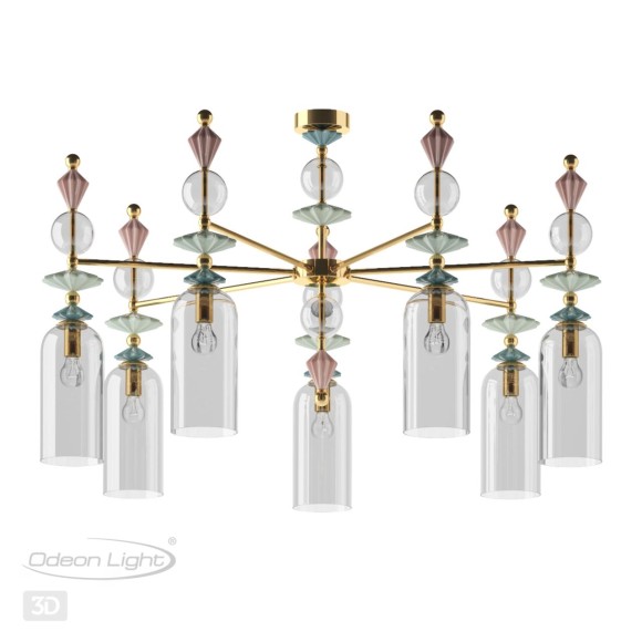 4855/7C CLASSIC ODL_EX21 золото/раноцветн./керамика/стекло Люстра потолочная E14 7*40W BIZET 4855/7C CLASSIC ODL_EX21 золото/раноцветн./керамика/стекло Люстра потолочная E14 7*40W BIZET