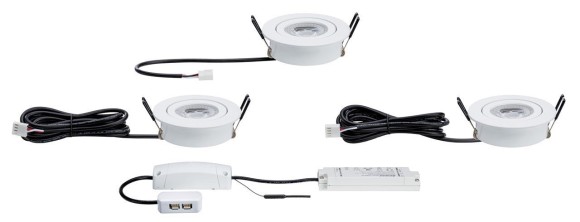 50065 Светильник встраиваемый, комплект "ZigBee" Lens LED 3x4.8W RGBW, белый