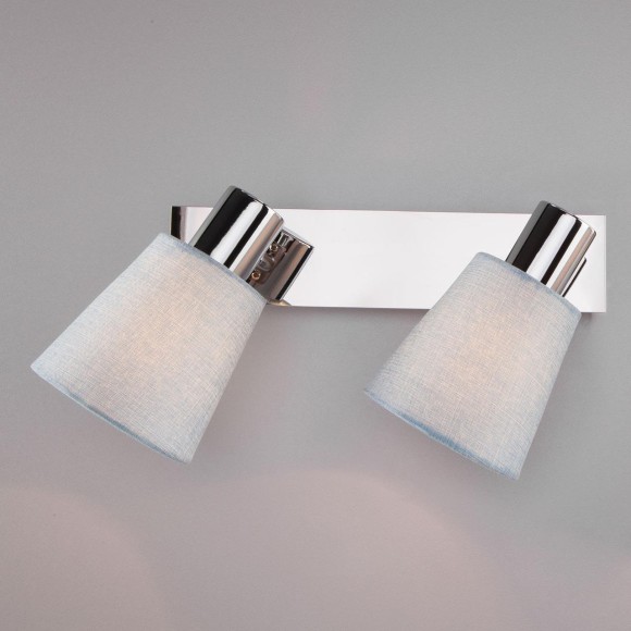 Настенный светильник с поворотными абажурами 20080/2 хром/голубой Настенный светильник с поворотными абажурами 20080/2 хром/голубой